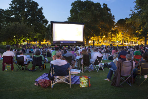 spectators at open air cinema for new fundraising ideas